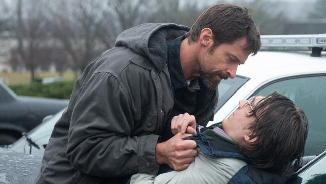 Hugh Jackman and Paul Dano in a scene from nailbiting thriller Prisoners. Picture: Supplied. 