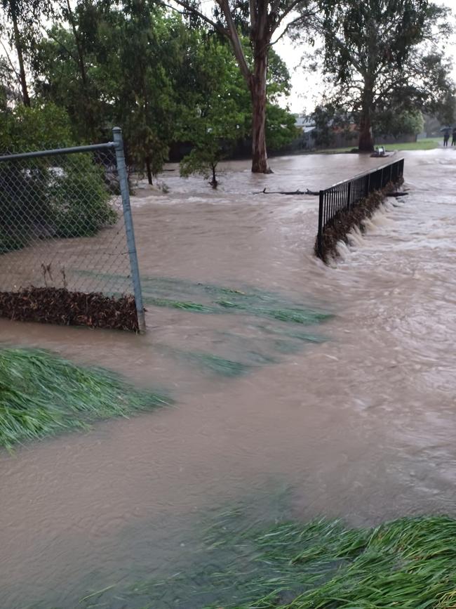 Esther Crescent and the bridge and nearby soccer oval in Mooroolbark. Picture: Mel Whittle