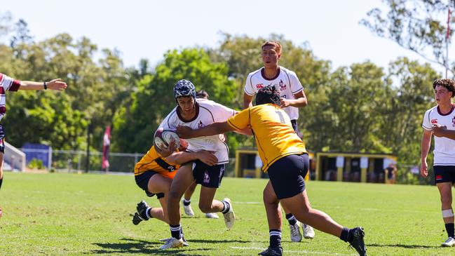 Buildcorp Emerging Reds Cup day one action between South East Queensland's Under-15s and Brisbane White Under-15s. Picture credit: QRU Media/ Erick Lucero.