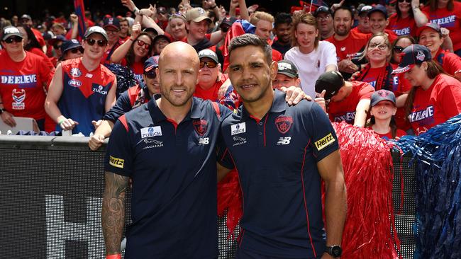 A fitting farewell for two club champions. Picture: Michael Klein.