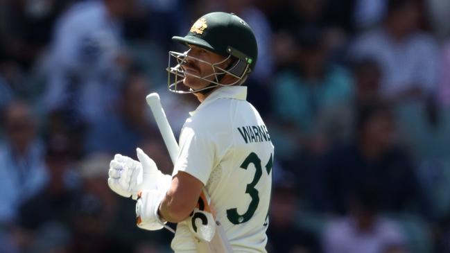 David Warner was out early on day one of the second Test. Picture: Matt King/Getty Images