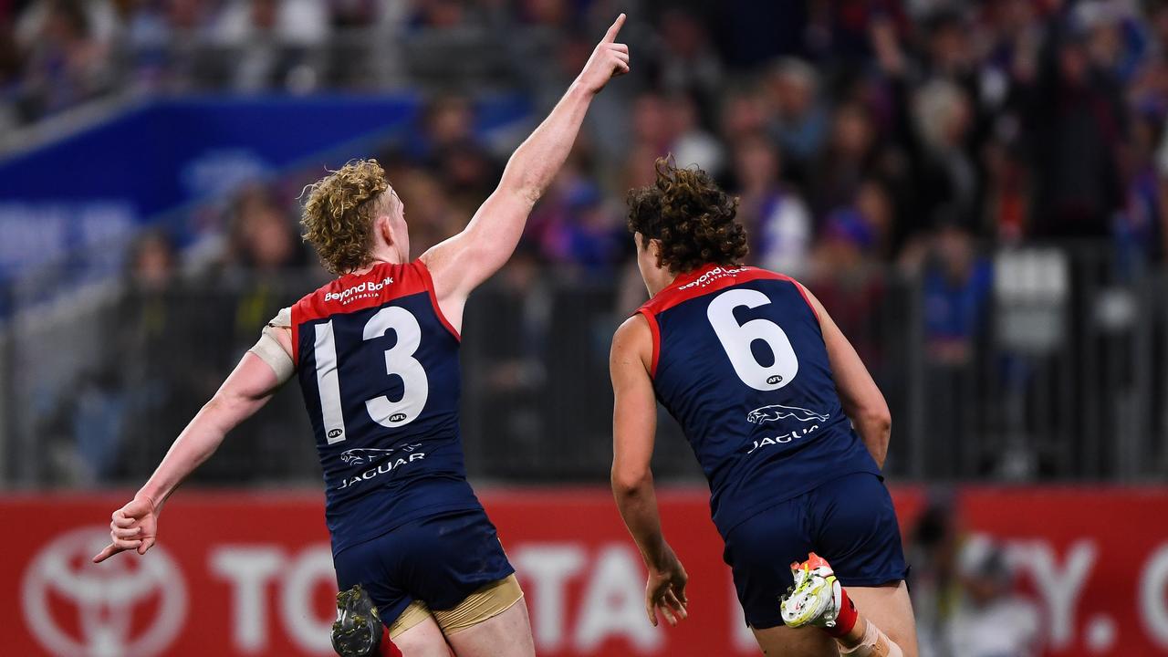 Clayton Oliver was key in driving the Dees’ incredible third quarter stretch. Picture: Getty Images