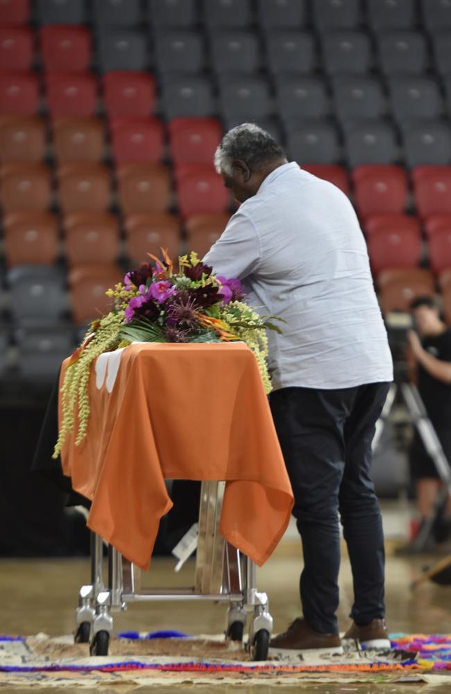 Mourners pay their final respects to Dr Bush Blanasi during his state funeral for on Friday, December 15.