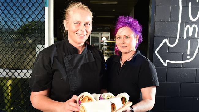 Sisters Olivia and Rachel Freebairn have opened KD’s Vegan Takeaway in Garbutt. Picture: Alix Sweeney