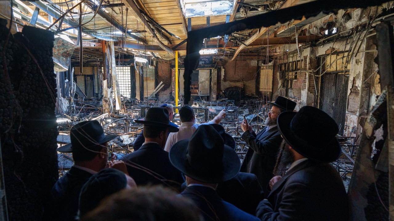 Prime Minister Anthony Albanese visits the Adass Israel Synagogue after the recent firebombing in Melbourne. Picture: The Office of the PM