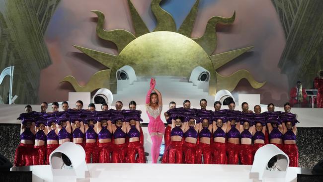 Beyonce on stage headlining the Grand Reveal of Dubai’s newest luxury hotel, Atlantis The Royal. Picture: Kevin Mazur/Getty Images