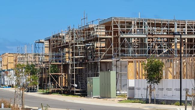 The collapse of Felmeri Group left dozens of incomplete homes across the state, including at the Wallaroo Shores development, pictured.