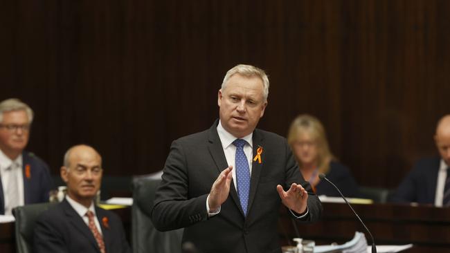 Tasmanian Premier Jeremy Rockliff confirmed the timeline for foundational supports would not be settled until the hospital agreement was finalised. Picture: Nikki Davis-Jones