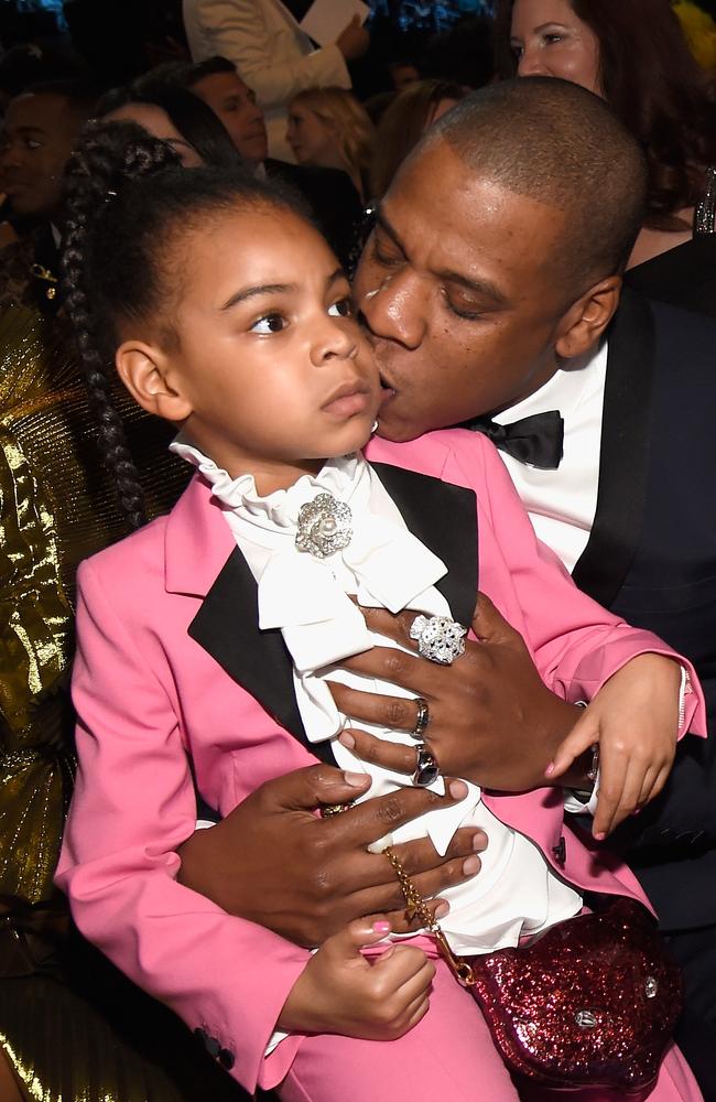 Blue Ivy Carter and Jay Z during The 59th GRAMMY Awards at STAPLES Center on February 12, 2017 in Los Angeles, California. Picture: Getty