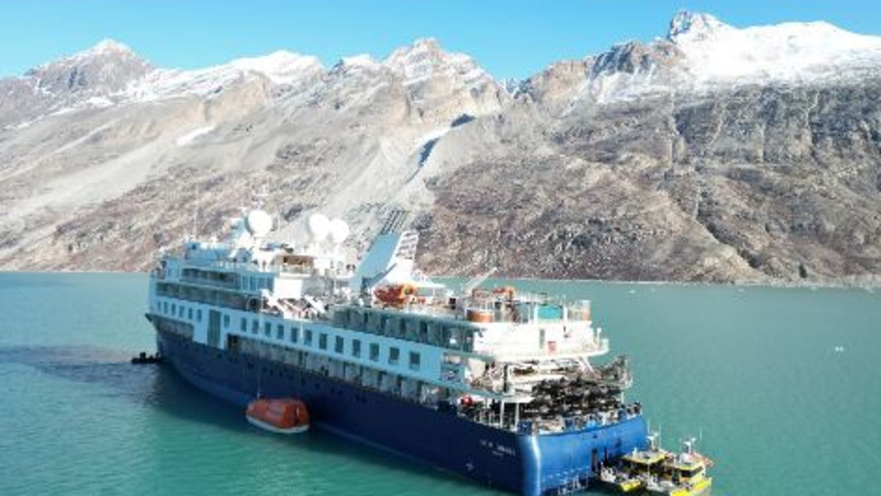 The stranded Ocean Explorer cruise ship has about 90 Australians on-board. Picture: Supplied