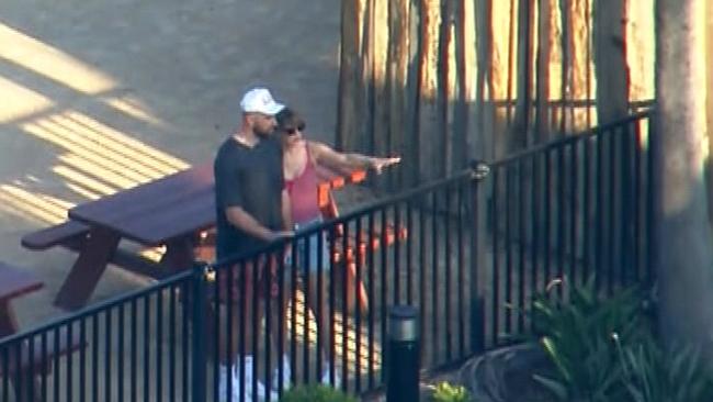 Taylor Swift and her boyfriend Travis Kelce at Sydney Zoo. Picture: 9 News