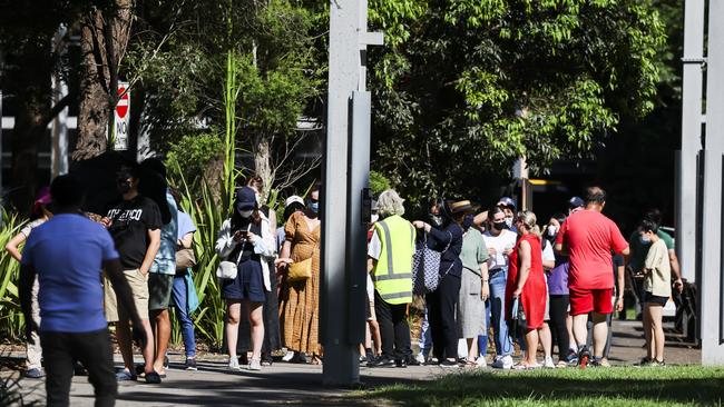 A photo of the vaccine hub at Homebush last year.