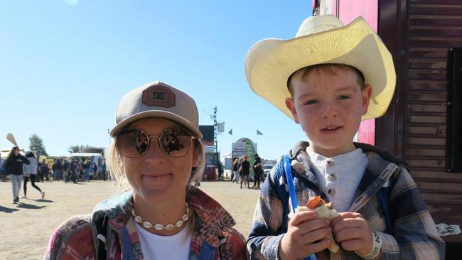 Kobey and Jessie Mason travelled all the way from Airlie Beach to attend this year's Finke. Picture: Gera Kazakov