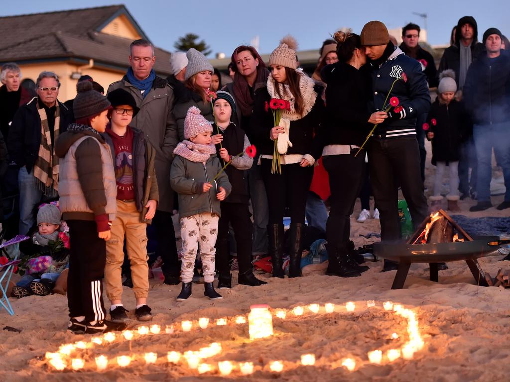 A sunrise vigil for Justine Damond Ruszczyk was held at Freshwater Beach Beach, Sydney, in July this year. Picture: AAP Image/Troy Snook