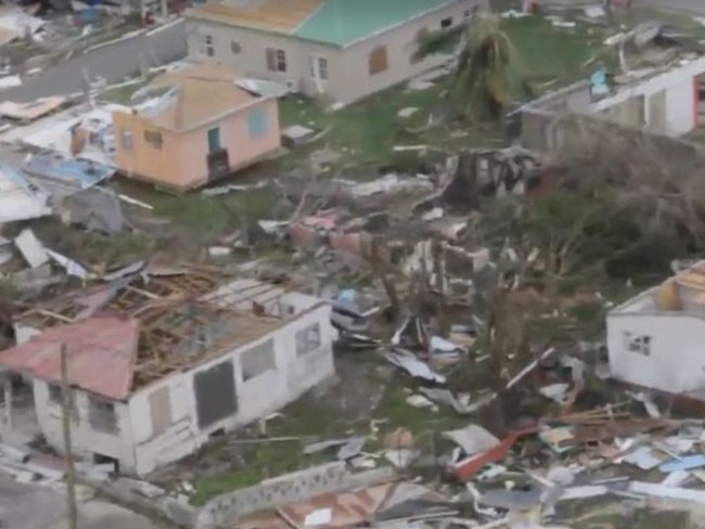 The destruction wreaked on homes in Barbuda, where 60 per cent of people are now homeless. Picture: ABS TV/Radio/Facebook