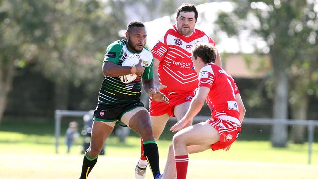RLGC Round 3 match from Robert Dalley Park. Reserve Grade; Helensvale Hornets vs. Currumbin Eagles. Gilimo Paul. 23 May 2021 Helensvale Picture by Richard Gosling