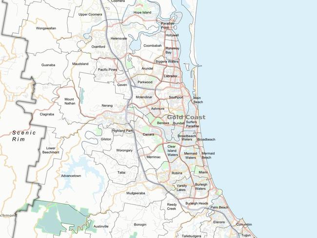 MAP: Gold Coast's 2020-21 Budget projects for Gold Coast Bulletin Queensland State Budget coverage.