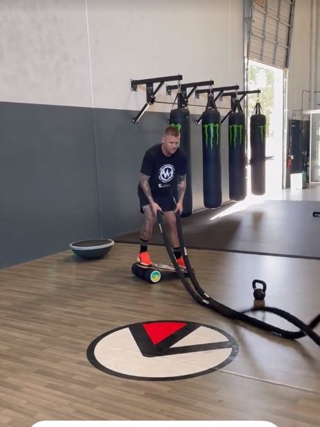 Jordan De Goey training in the states before his off-field indescretion. Picture: @johnnylouch