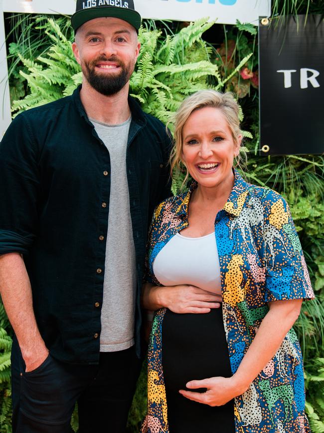 Fifi Box with her co-host Byron Cooke. Picture: Matt Nikolic/Supplied