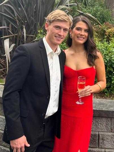 New Port Adelaide player Joe Richards and partner Maddi Clark. Pics: Instagram