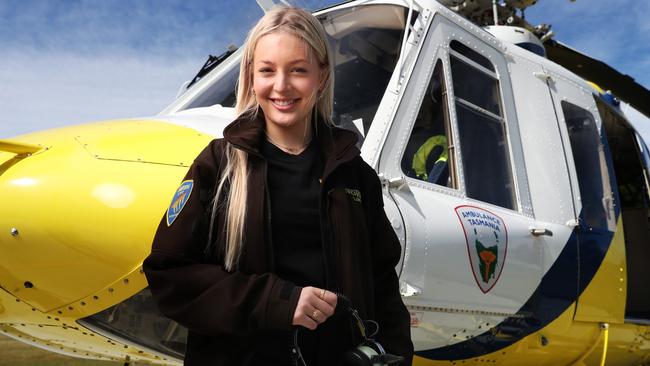 Isabella Corbin 17 who is in training to be a helicopter pilot. Isabella is the daughter of the late Roger Corbin who was also a helicopter pilot and died in a helicopter crash in 2017. Picture: Nikki Davis-Jones