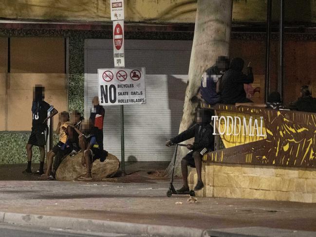 ## Please Note Faces are Blurred ## 21/01/2023: Young Indigenous Australians on the street in Alice Springs. Picture: Liam Mendes / The Australian