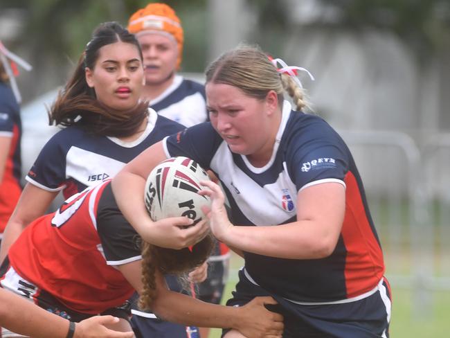 Kirwan State High School hosts St Patrick's College, Mackay, in round 1 of the 2025 Aaron Payne Cup. Senior Girls. Picture: Evan Morgan