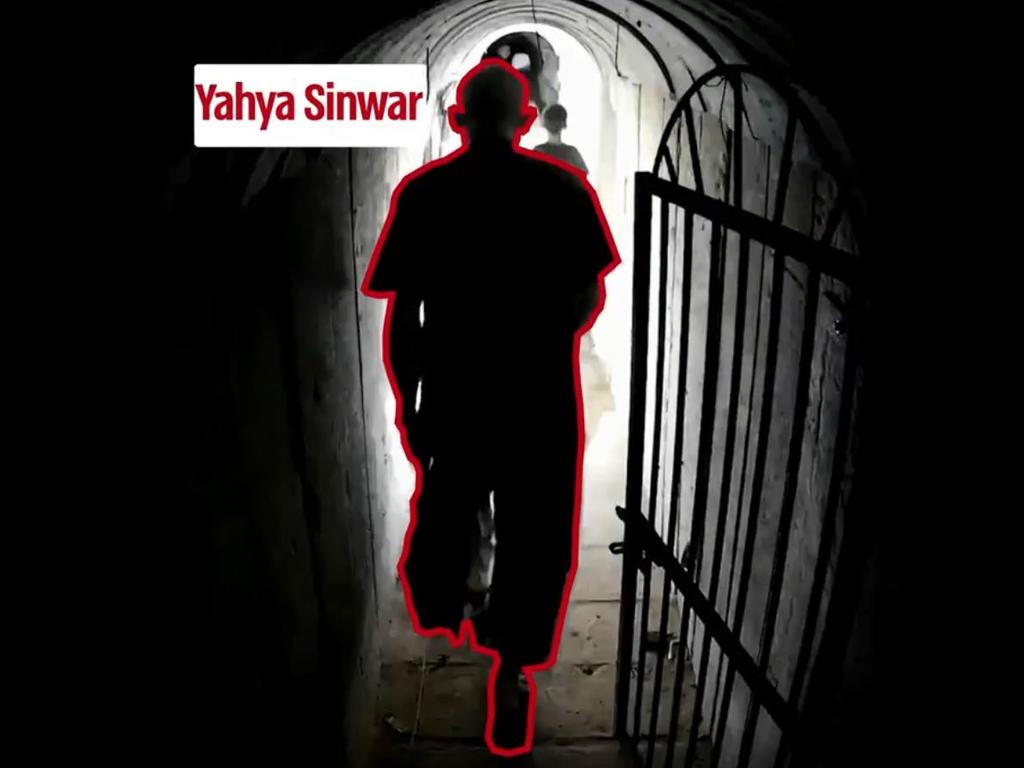 The IDF said he was “running away and hiding in his underground terrorist tunnel network as Gazan civilians suffer above ground”. Picture: Twitter