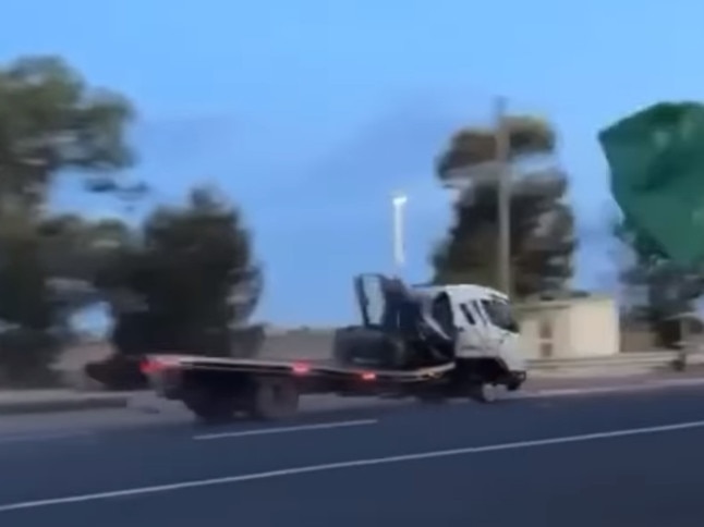 A man remains under police guard in hospital after a truck was pursued from Queensland into NSW – hitting two police vehicles enroute – before it was stopped south of Moree overnight., , Officers attached to New England Police District were alerted by Queensland Police about 6pm (Thursday 7 March 2024), that a table-top truck, laden with a stolen bobcat, had entered NSW at Boggabilla and was being driven south along the Newell Highway. Source: Facebook