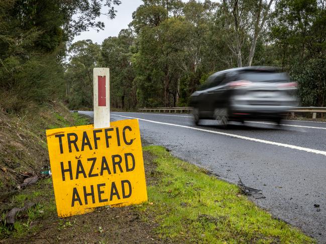 Poor road conditions have overtaken dangerous driver behaviour as the biggest concern on Victorian roads. On the back of a new survey, the RACV will demand the Allan government get serious about maintaining its worsening road network. The survey, obtained exclusively by the Herald Sun, has identified the top 20 most dangerous roads in the state, including the Melba Highway. Picture: Jake Nowakowski