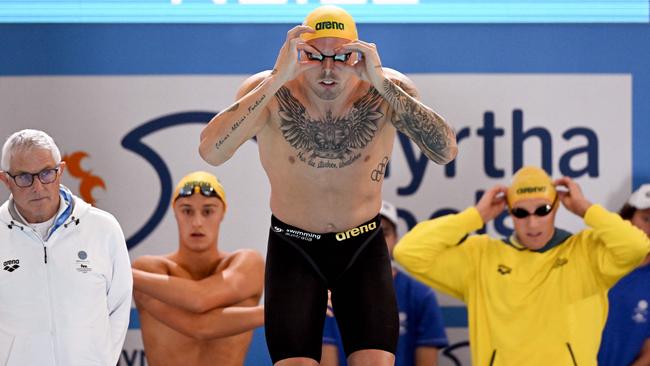 Kyle Chalmers was focused on the mixed 50m and 4x200m freestyle relays on Friday so surprised himself by making the 50m freestyle final. Picture: William WEST / AFP