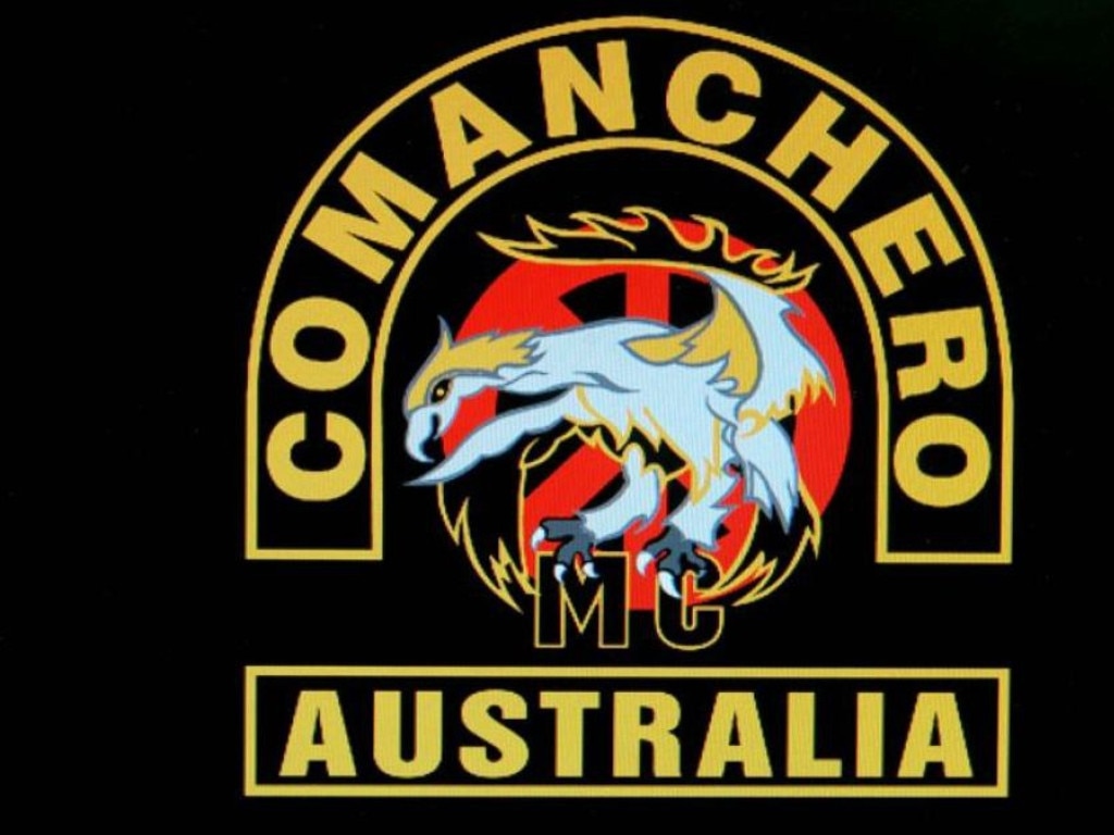 The Comanchero bikie gang logo.