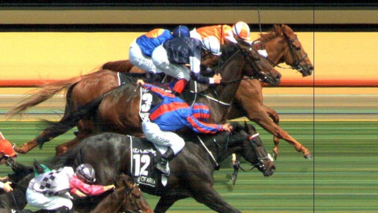 2019 Melbourne Cup Day at Flemington Racecourse, Melbourne, Victoria. Oficial Photo finish images of Jockey Craig Williams winning the Melbourne Cup on Danny O'Brien trained Vow and Declare.