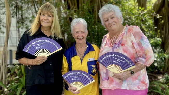 Yvonne Coleman (STEPS), Delma Swan (Casuarina Lions), and Sue Shearer (COTA NT) have received funding to host events for International Womens Day 2025. Picture: Fia Walsh.