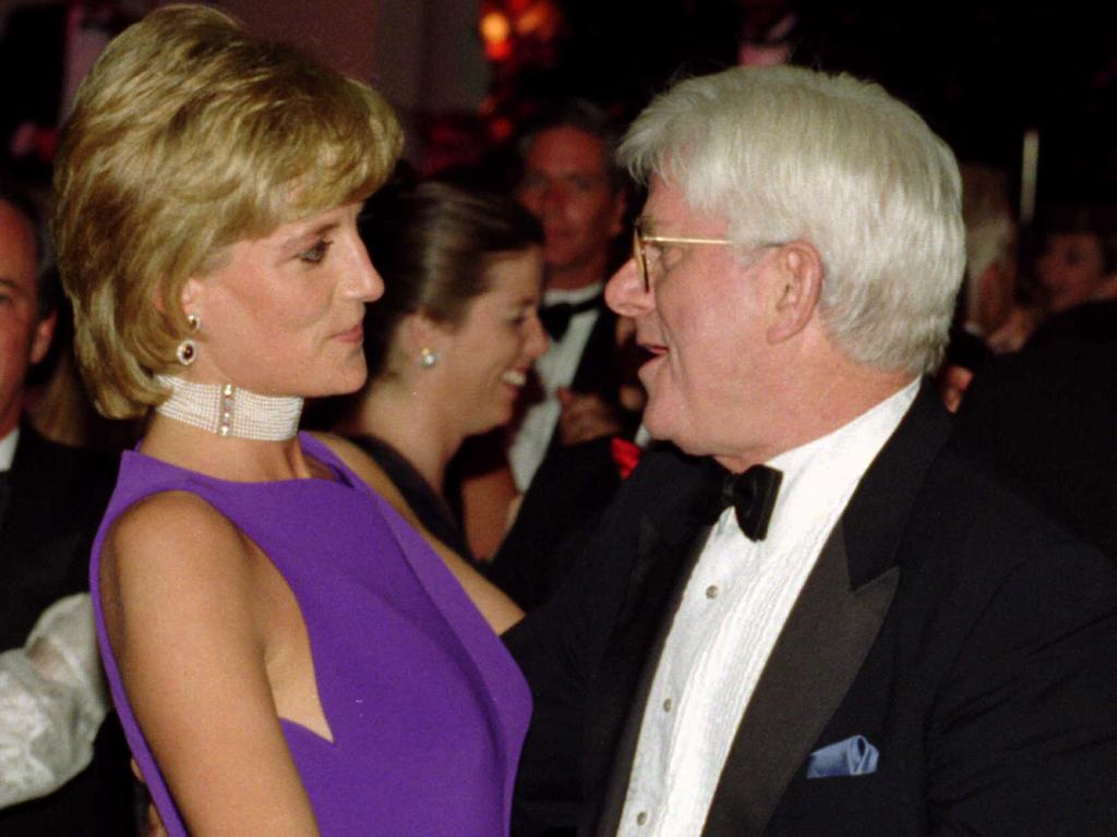 Phil Donahue danced with Princess Diana during her 1996 US tour, the year before she died. Picture: Supplied