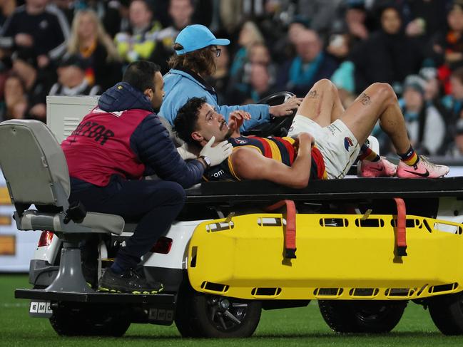 Rankine gave fans the thumbs up leaving the ground. Picture: James Elsby/AFL Photos