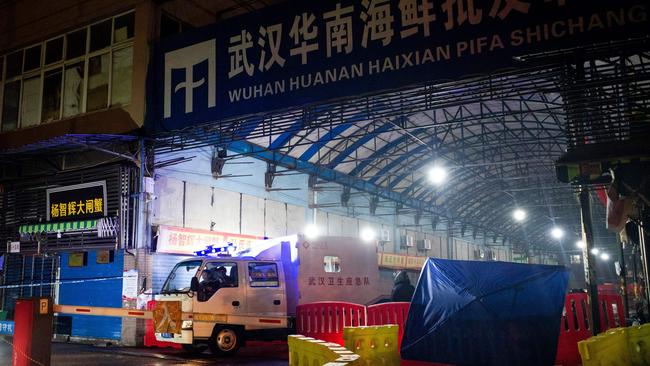 The Huanan Seafood Wholesale Market in Wuhan has now been closed. Picture: AFP/Noel Celis