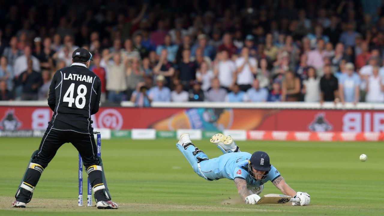 England scored an extra four runs in the 2019 World Cup final after overthrows off Ben Stokes’ sliding bat.