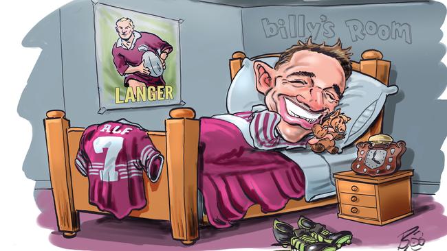 Maroons coach Billy Slater. Digital art: Boo Bailey