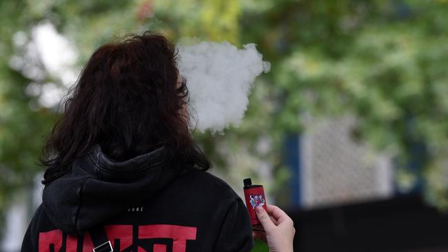 Vaping in the mall.