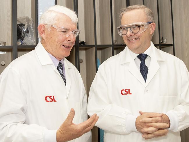 21/08/2023: Prime Minister Anthony Albanese opens the new CSL Global HQ and Centre for Research and Development in Melbourne with Dr Brian McNamee AO, Chair of the Board of Directors of CSL. Picture: Supplied