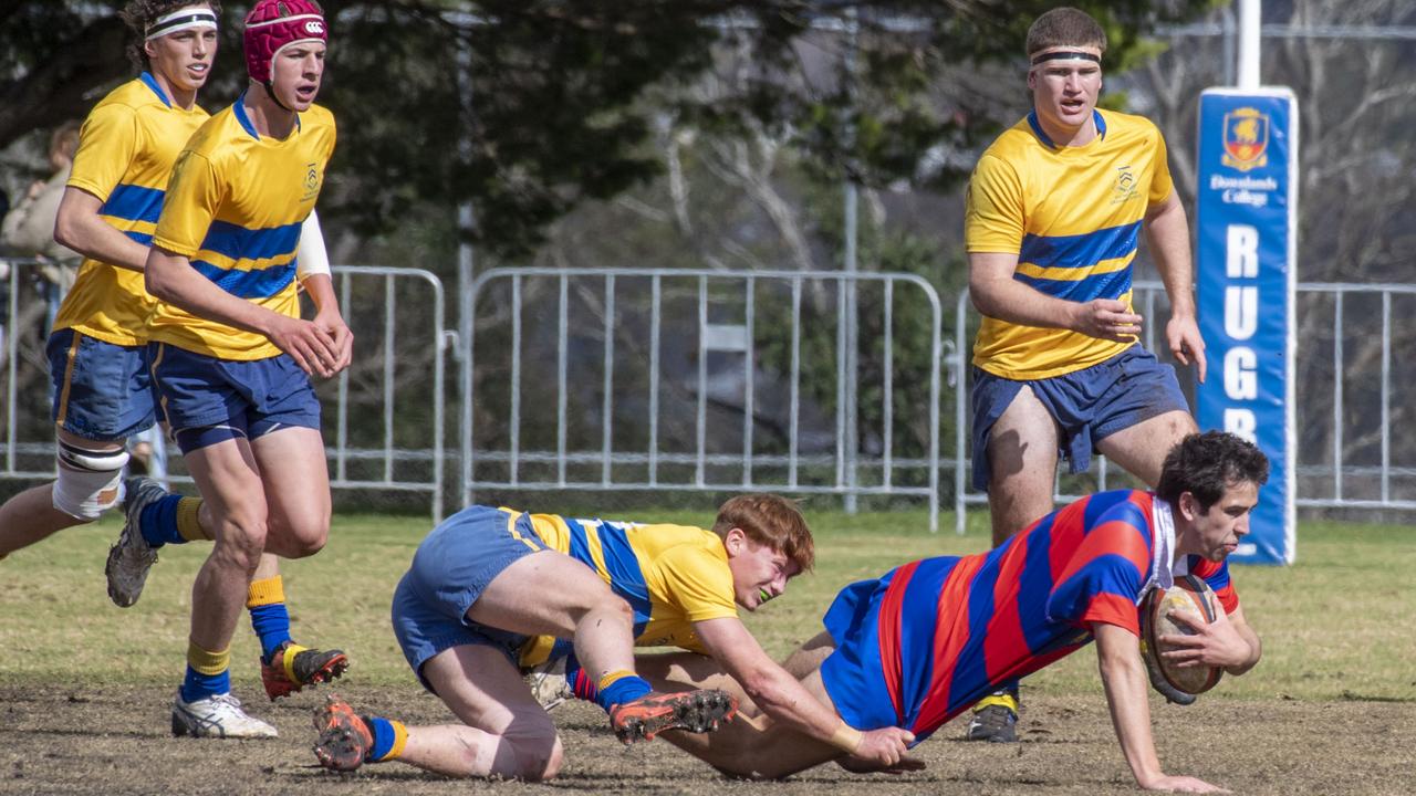 Second XVs Downlands vs TGS. O'Callaghan Cup day at Downlands College. Saturday, August 6, 2022. Picture: Nev Madsen.