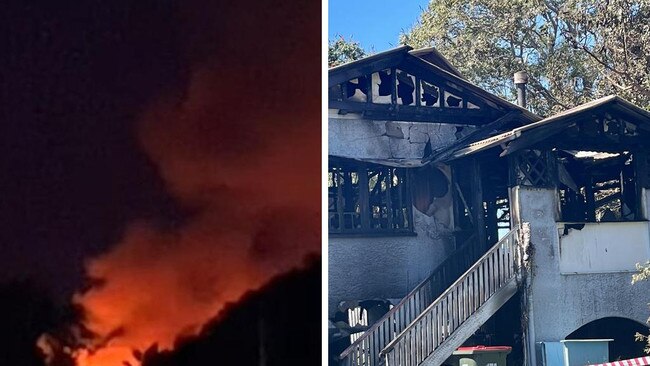 Six fire crews attended a house fire in East Mackay that took them more than a half-hour to get under control. Credit: Janessa Ekert/Rob Kidd