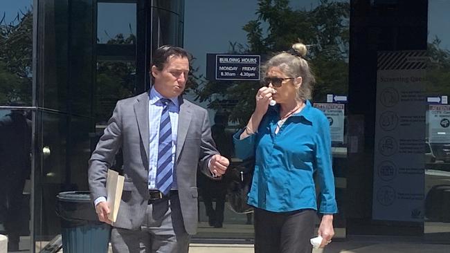 Leanne Fay Bennett (right) leaves Southport Magistrates Court with her solicitor Mark Donnelly.