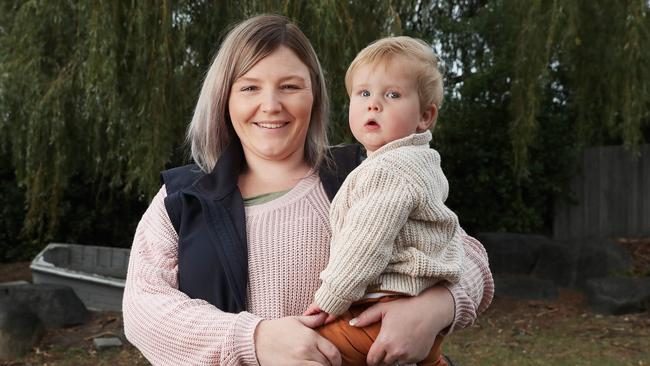 Brooke Munnings with Arlo Leaman 1. Munnings is the team leader at Lady Gowrie Acton voted best child care worker. Picture: Nikki Davis-Jones