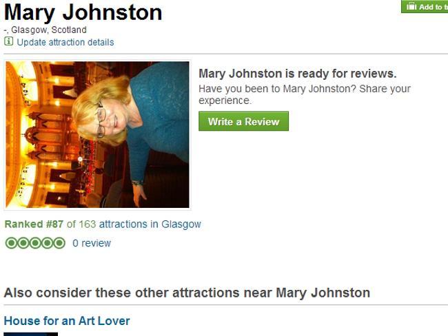 Mary Johnston was receiving five-star ratings before details were removed.