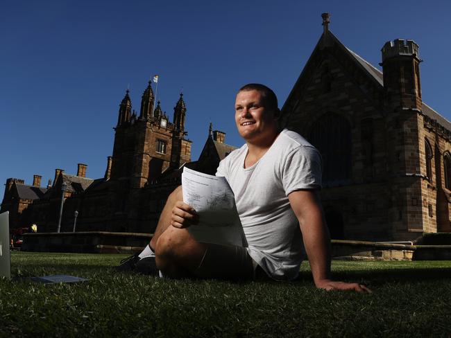 Tom Robertson at Sydney Uni. Picture: Phil Hillyard