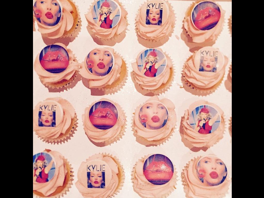 “Courtesy of @danniiminogue .... Pre show cupcakes! #HappyCrew.” Picture: Kylie Minogue/Instagram