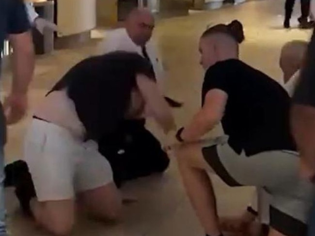 A fight has broken out in Star Casino. Picture: Channel 9