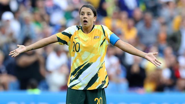 Sam Kerr has some catching up to do in the Golden Boot race. Picture: Getty